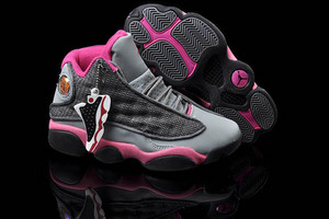 Michael Jordan Retro 13(XIII) Cool Nike Women Shoes (Grey/Pink) 94873