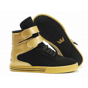 men's supra tk society high top gold black suede shoes 26180