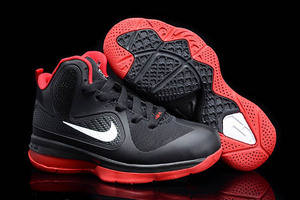 Kid Nike Lebron IX Basketball Sneaker University Red and Black 13969