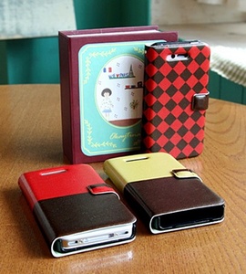 Чехол-книжка для iPhone 4, 4S 'Simple Vintage'