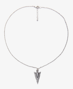 Etched Arrowhead Charm Necklace