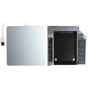 Apple Macbook Pro unibody 13" HDD SSD Optibay Adapter Caddy Kit USB DVD Case