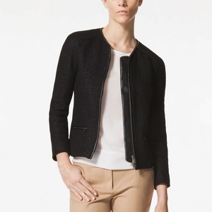 JACKET WITH LEATHER DETAILING