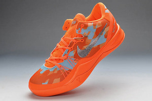 Nike Air Kobe 8 System Elite Grey and Metallic Silver and Orange 77187