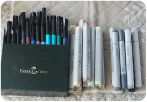 Огроооомный набор линеров (faber castell, copic), маркеров для художеств, ручек для рисований и всякого подобного для творчества