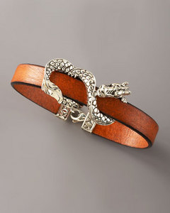 John Hardy Naga Leather Bracelet