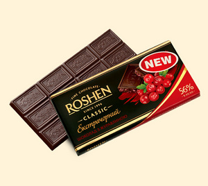 Шоколад экстрачёрный с клюквой Roshen