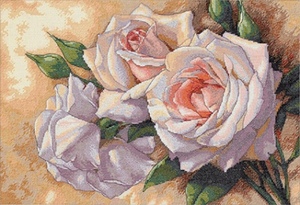 White Roses - Cross Stitch Kit
