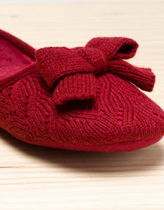 Тапочки Oysho Loose knit mule slippers with bow