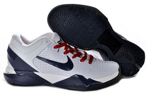 Nike Zoom Kobe VII(7) Elite White/Black/Red Mens