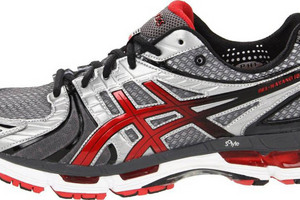 Men's Asics Gel Kayano 18 Grey Red Running Shoes