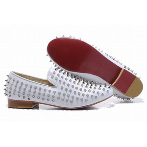 Christian Louboutin Rollerboy Spikes Mens Flat Shoes White Leather