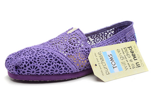 Women's Toms Purple Crochet Classics Shoes