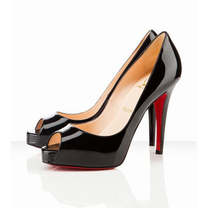 Christian Louboutin Hyper Prive 120mm Patent Leather Peep Toe Pumps Black