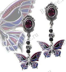 Серьги "Death's-Head Butterfly Studs"