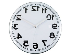 Karlsson Wall Clock Dome Backwards, Black