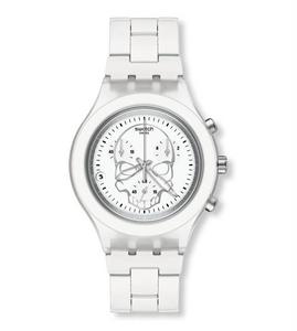 часы Swatch Full Blooded White Skull