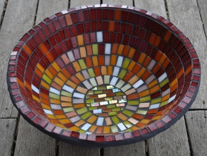 Mosaic glass bowl