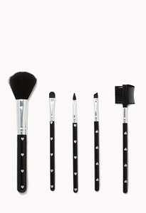 Spotted Heart Cosmetic Brush Set