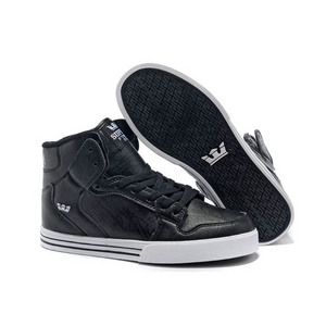 Mens Supra Vaider Black Perf Leather High Tops