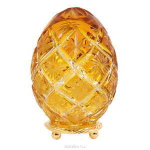 Яйцо пасхальное. Желтый хрусталь, металл, позолота. Западная Европа, Фаберже, 1980-е гг