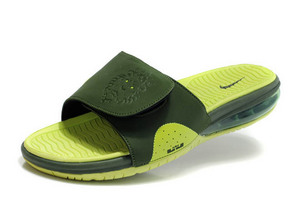 Air Max Lebron Slippers Gorge Green and Volt Green Mens