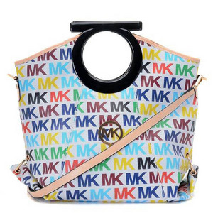 Michael Kors Signature Colourful MK Logo Monogram Clutches Vanil