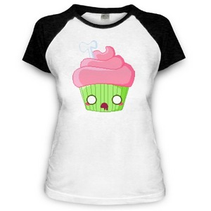 Женская футболка реглан "Zombie cake"
