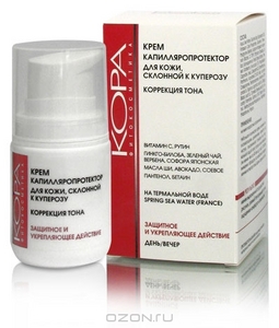 Кора Крем капилляропротектор для кожи, склонной к куперозу. Коррекция тона
