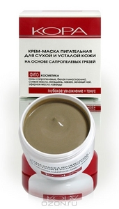 Кора Крем-маска питательная для сухой и усталой кожи на основе сапропелевых грязей