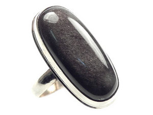 кольцо с обсиданом