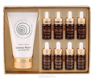 Tonymoly Комплекс для лица с экстрактом слизи улитки: сыворотка, 8х4 мл, маска для лица