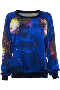 Purple Galaxy Print T-shirt