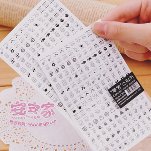 cartoon adhesive black and white