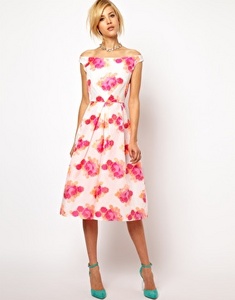 Платье ASOS Prom Dress In Fluro Jaquard