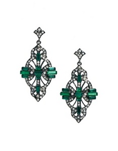 River Island Emerald & Rhinestone Earrings