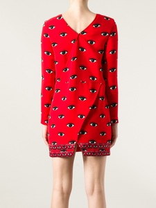 Платье Kenzo красное (eye print shift dress )