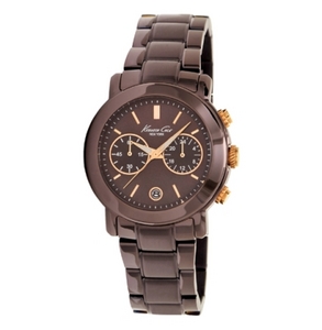 Chronograph Watch With Brown Link Strap