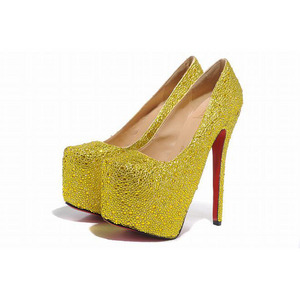 Christian Louboutin Daffodile Strass 160mm Pumps Yellow