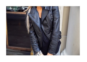 Black leather jacket