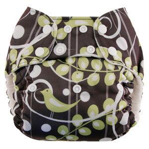 Blueberry One Size Deluxe Nappies, Snaps, Bamboo