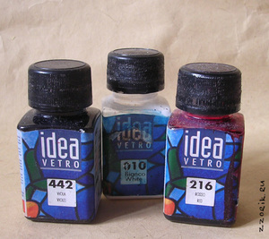 витражные краски (без обжига) "Idea" + контуры "idea"