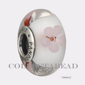 Pandora Silver Murano Cherry Blossom Glass Bead