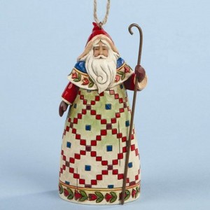 Santa with Cane Hanging Ornament