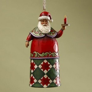 Santa with Candle Hanging Ornament