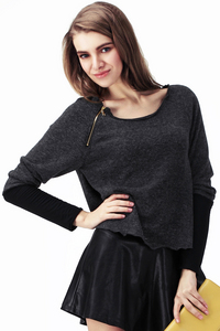 Zippered Dark Grey Jumper