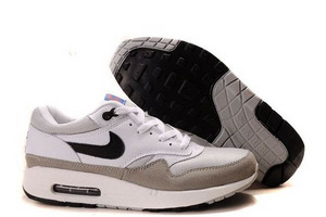 Nike Air Max 1 White Medium Grey Neutral Grey Black Mens Shoes