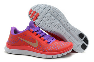 Nike Free 3.0 V4 Hyper Red Reflective Silver Laser Purple-Womens
