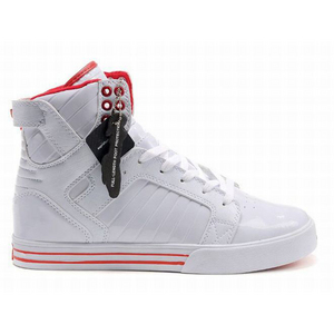 women supra skytop white red high top footwear