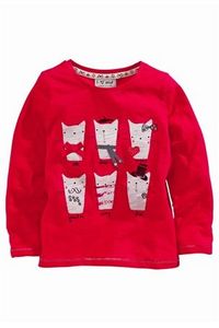 Red Embellished Cat Top